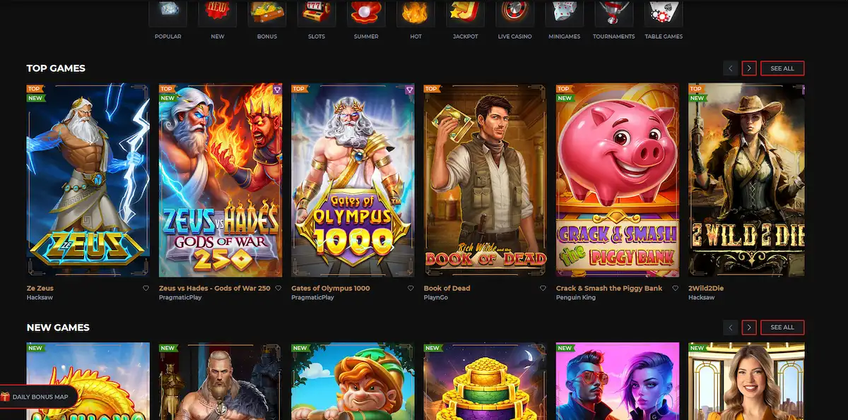 Windetta Casino Startseite – Spiellobby und Bonusübersicht