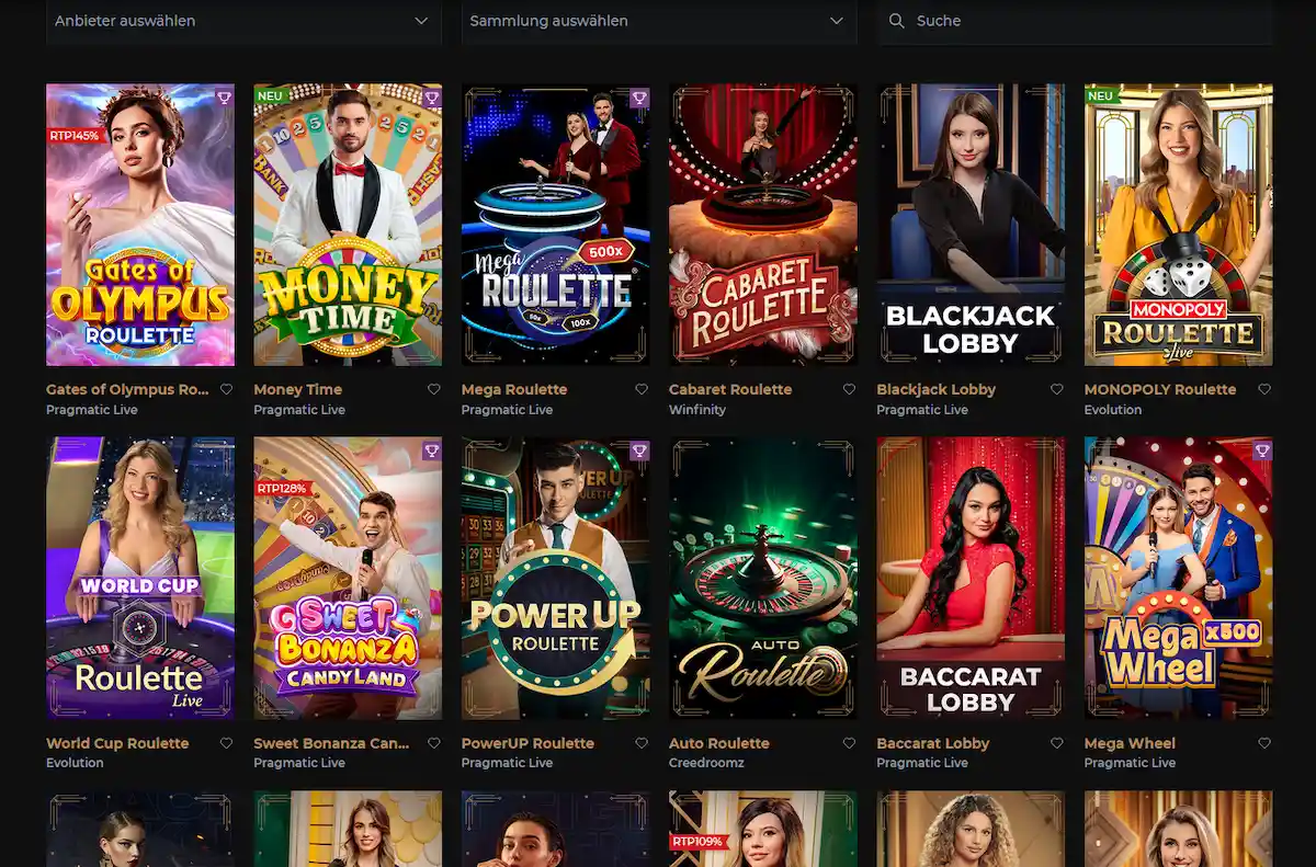 Windetta Live Casino – Evolution Gaming und Pragmatic Play Live Tische